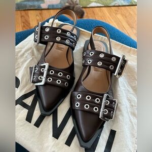 Ganni Ballerinas Brown 41